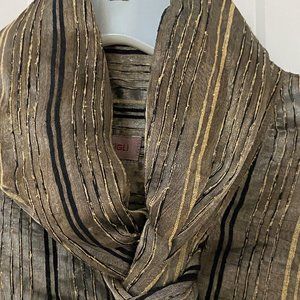 VINTAGE ROMEO GIGLI SILK/METAL TRANSPARENT BLOUSE